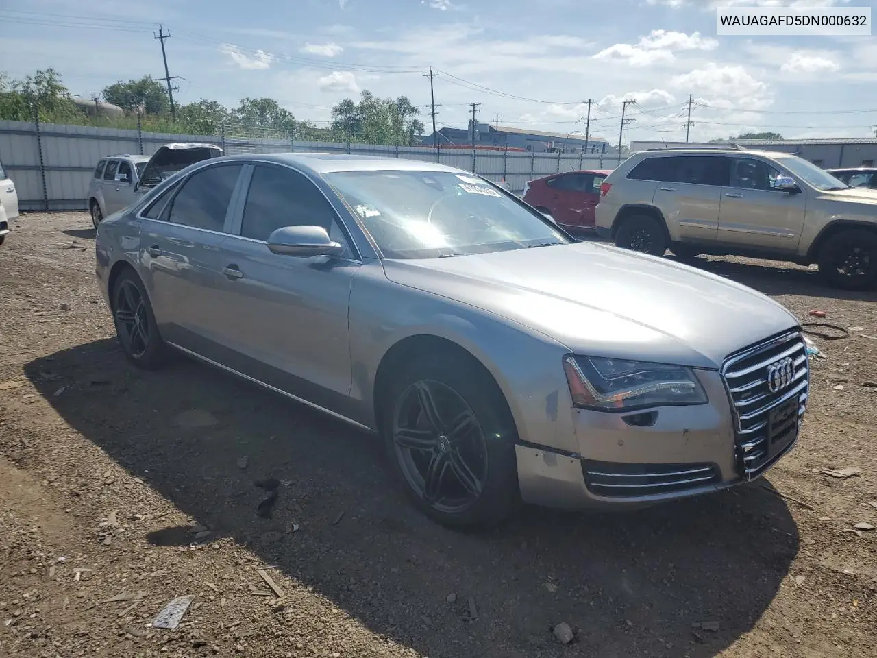 2013 Audi A8 Quattro VIN: WAUAGAFD5DN000632 Lot: 61934355