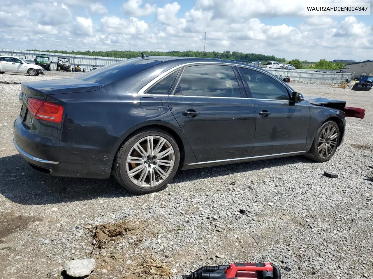 2014 Audi A8 L Quattro VIN: WAUR2AFD0EN004347 Lot: 56222025