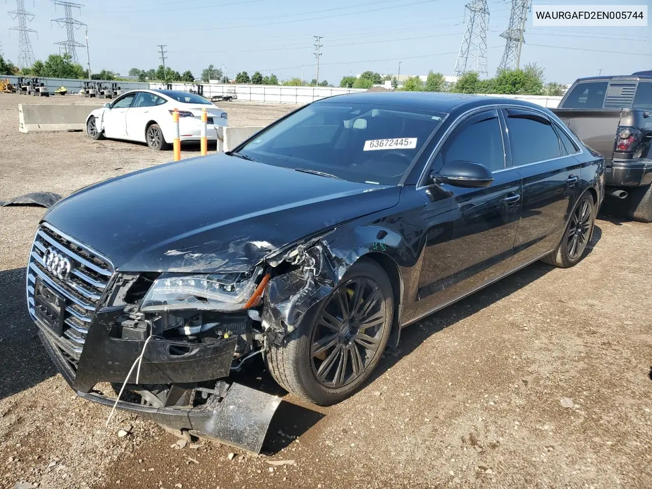 2014 Audi A8 L Quattro VIN: WAURGAFD2EN005744 Lot: 63672445