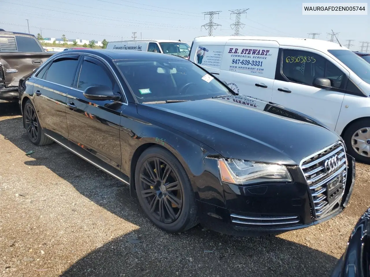 2014 Audi A8 L Quattro VIN: WAURGAFD2EN005744 Lot: 63672445
