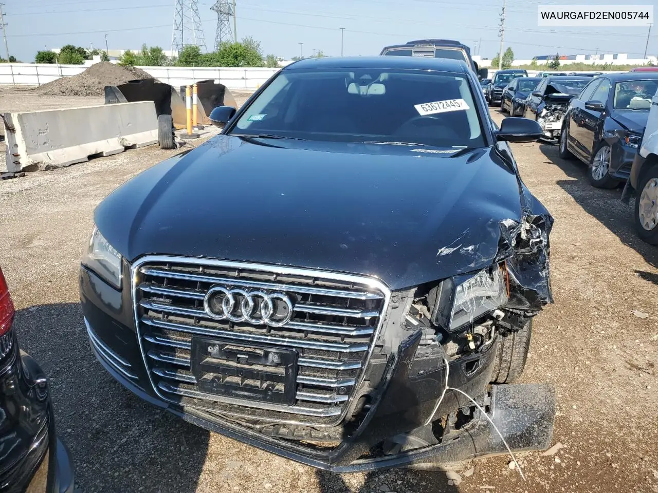 2014 Audi A8 L Quattro VIN: WAURGAFD2EN005744 Lot: 63672445