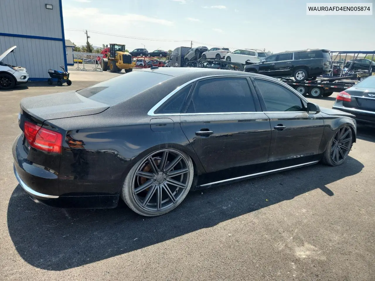 2014 Audi A8 L Quattro VIN: WAURGAFD4EN005874 Lot: 65255595