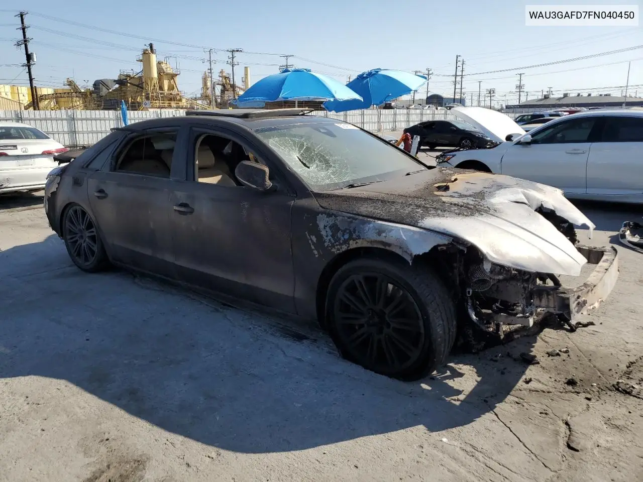 2015 Audi A8 L Quattro VIN: WAU3GAFD7FN040450 Lot: 52540785