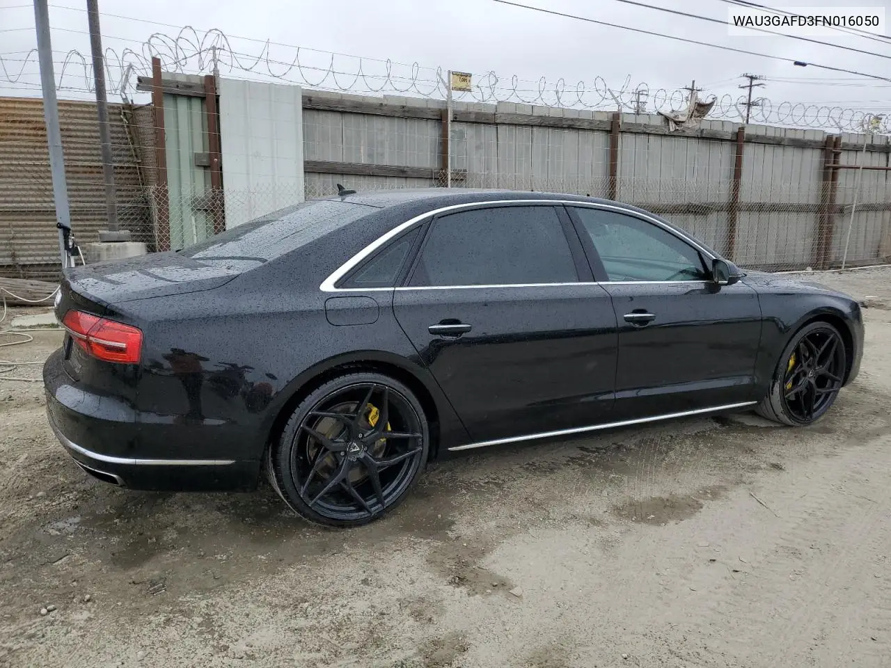 2015 Audi A8 L Quattro VIN: WAU3GAFD3FN016050 Lot: 56054245