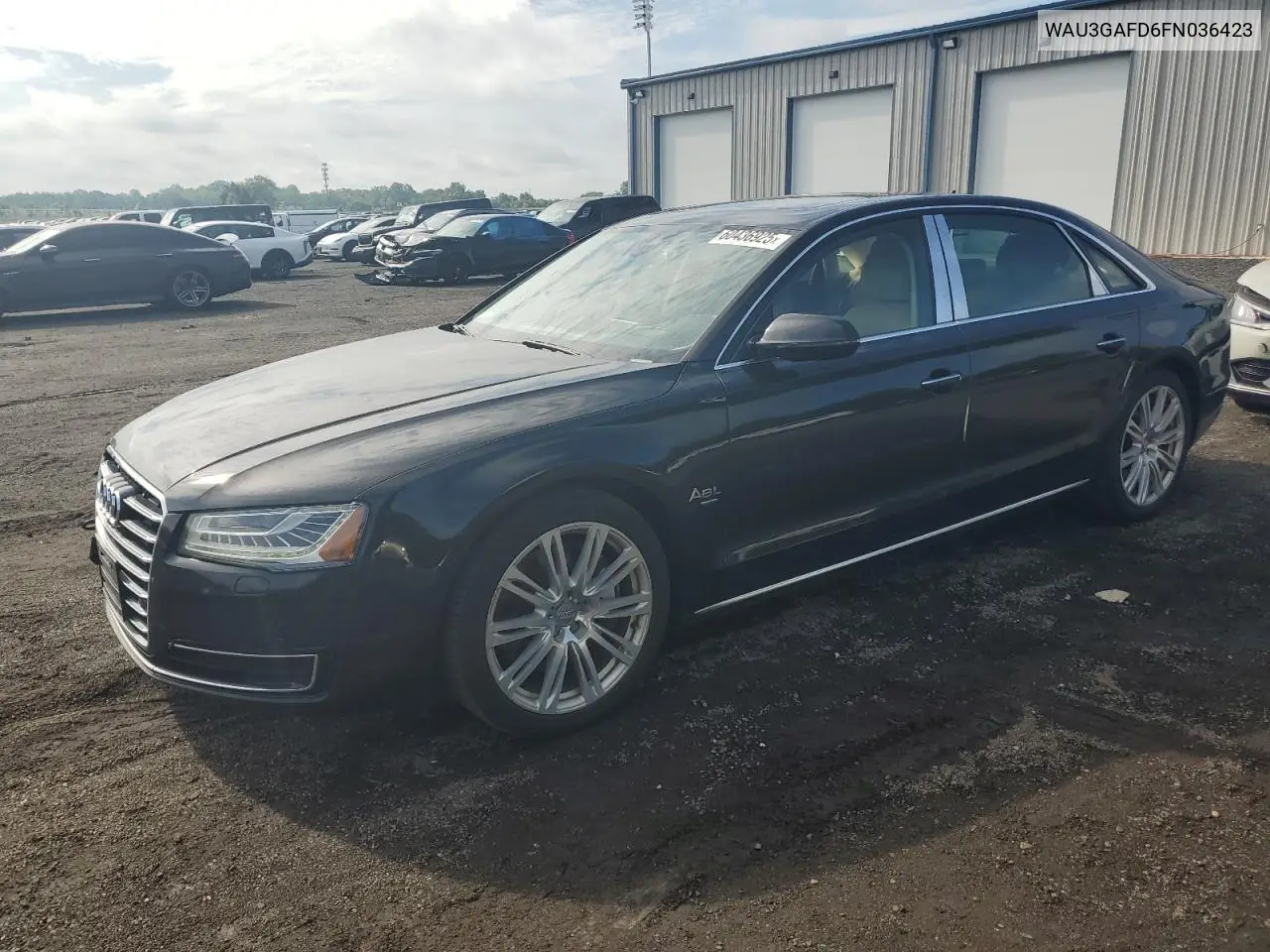 2015 Audi A8 L Quattro VIN: WAU3GAFD6FN036423 Lot: 60436925