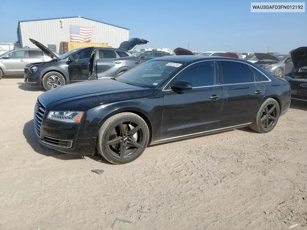 2015 Audi A8 L Quattro VIN: WAU3GAFD3FN012192 Lot: 61571215