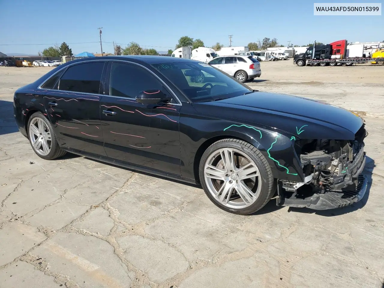 2016 Audi A8 L Quattro VIN: WAU43AFD5GN015399 Lot: 56144265