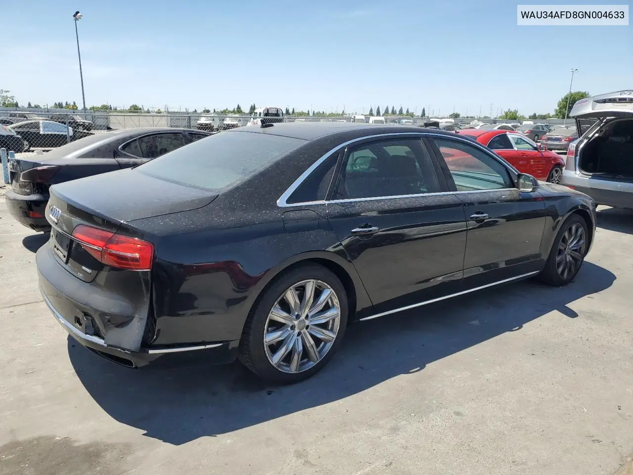 2016 Audi A8 L Quattro VIN: WAU34AFD8GN004633 Lot: 61692955