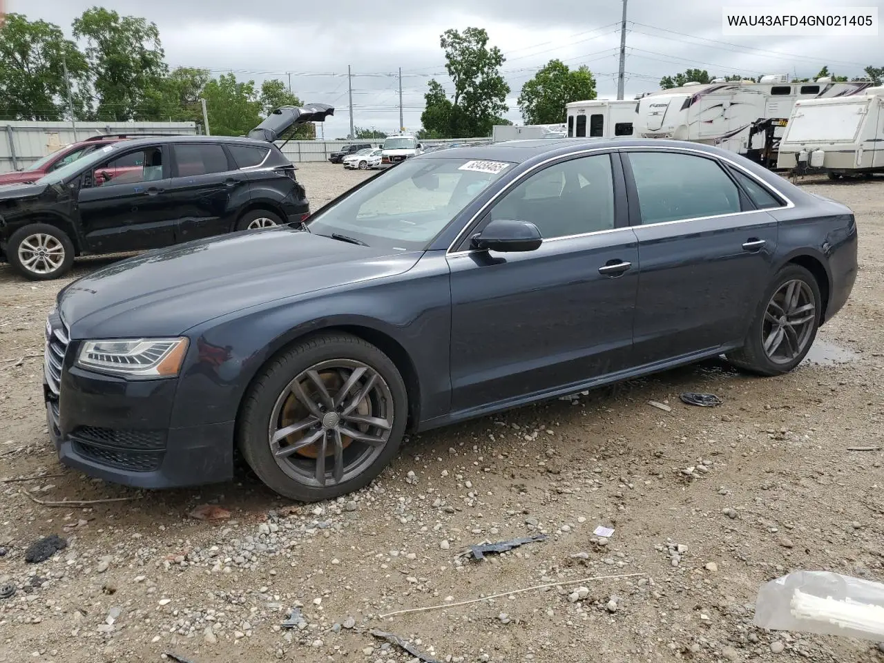 2016 Audi A8 L Quattro VIN: WAU43AFD4GN021405 Lot: 63458465