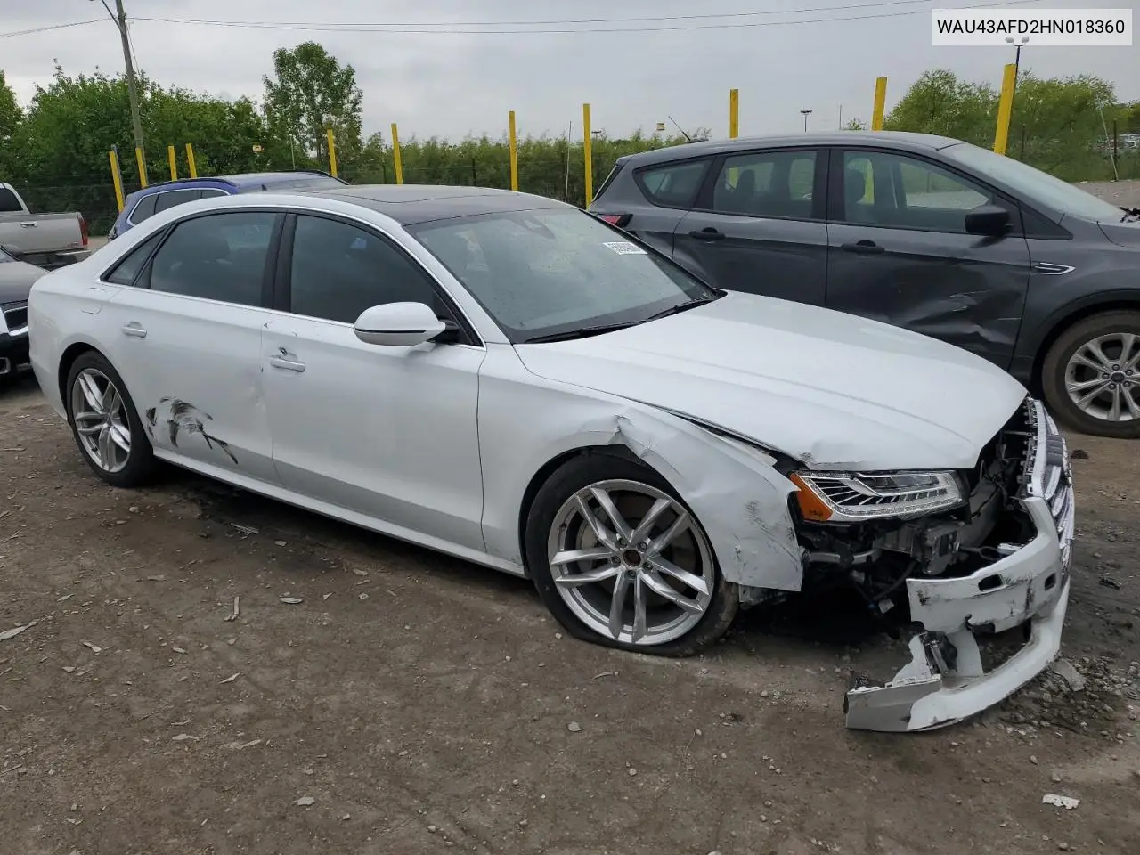 2017 Audi A8 L Quattro VIN: WAU43AFD2HN018360 Lot: 55984005