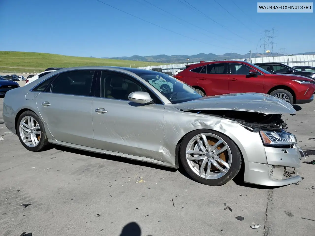 2017 Audi A8 L Quattro VIN: WAU43AFDXHN013780 Lot: 61760125