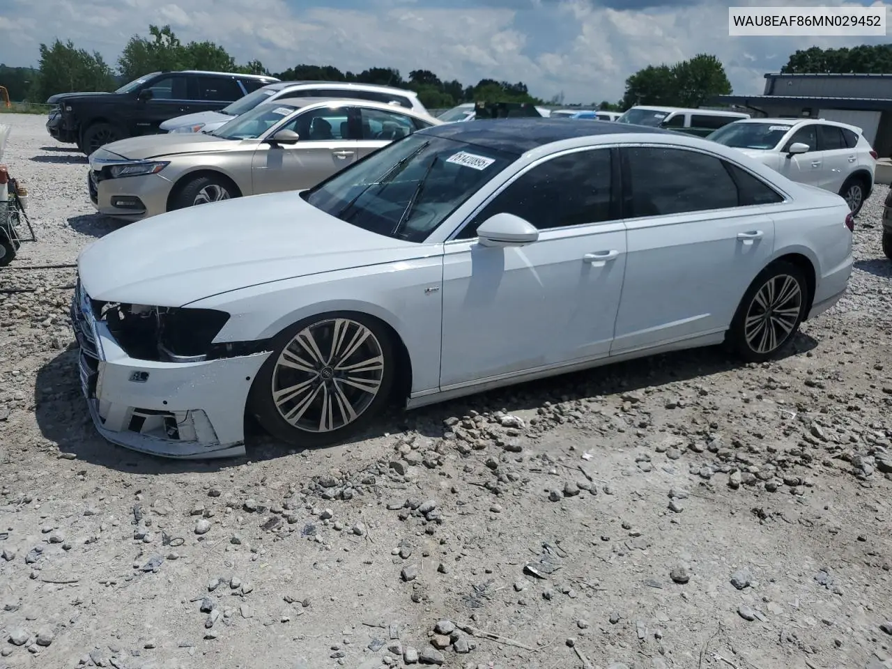 2021 Audi A8 L VIN: WAU8EAF86MN029452 Lot: 61420895