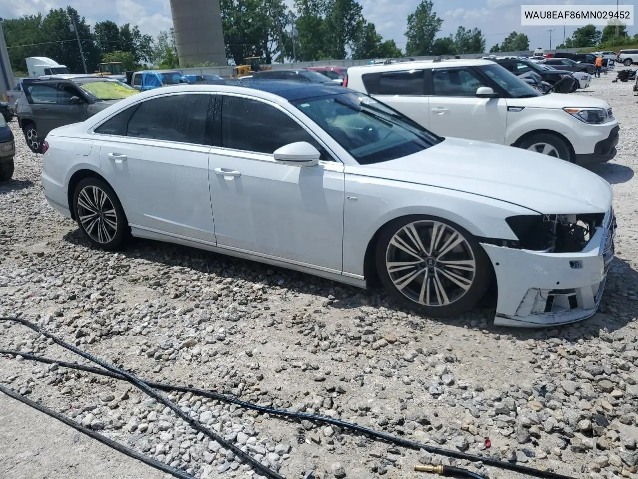 2021 Audi A8 L VIN: WAU8EAF86MN029452 Lot: 61420895