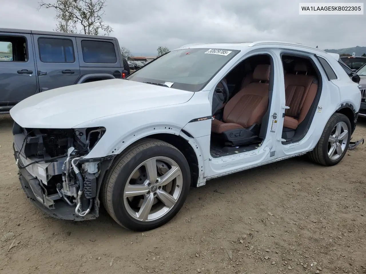 2019 Audi E-Tron Premium Plus VIN: WA1LAAGE5KB022305 Lot: 50629785