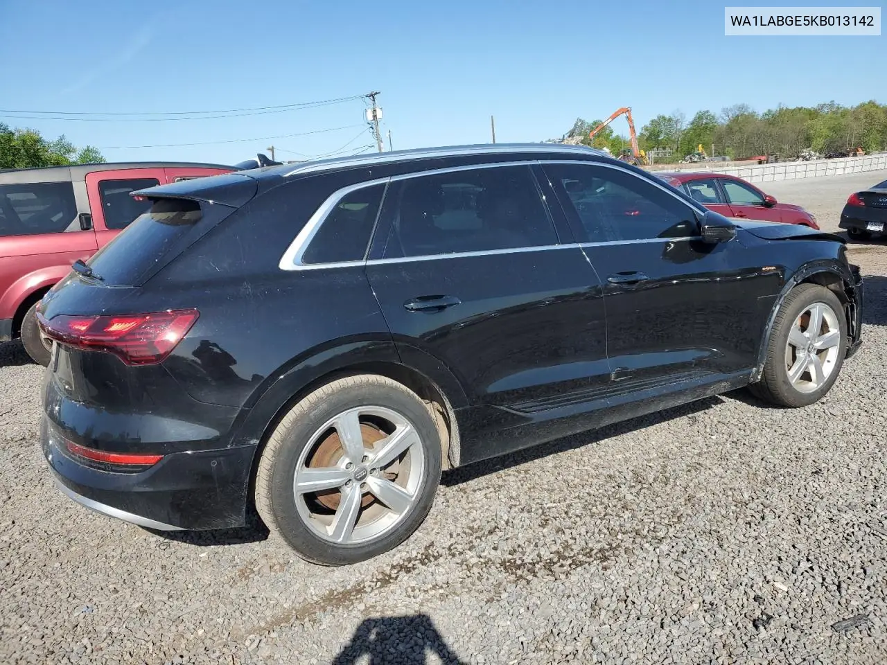 2019 Audi E-Tron Premium Plus VIN: WA1LABGE5KB013142 Lot: 52452085