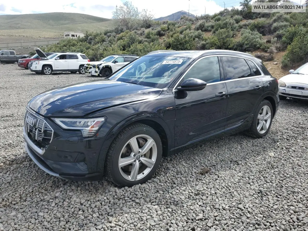 2019 Audi E-Tron Premium Plus VIN: WA1LABGE1KB021741 Lot: 54774875
