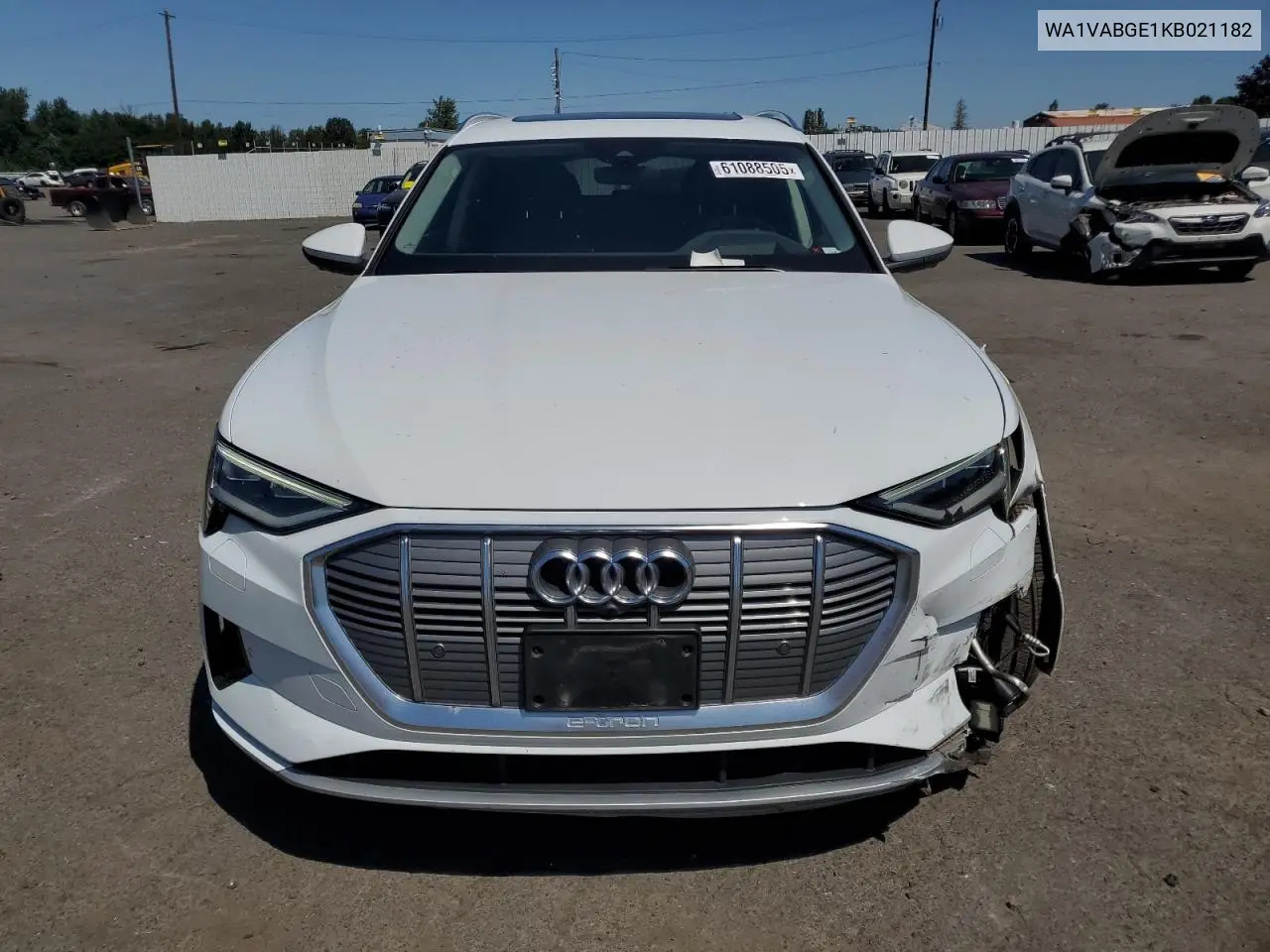 2019 Audi E-Tron Prestige VIN: WA1VABGE1KB021182 Lot: 61088505