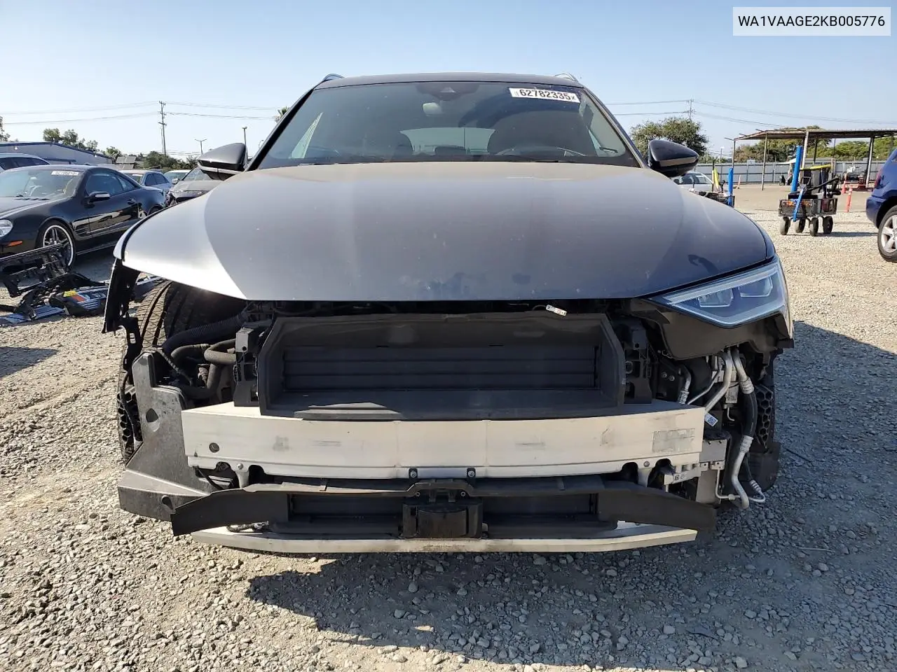 2019 Audi E-Tron Prestige VIN: WA1VAAGE2KB005776 Lot: 62782335