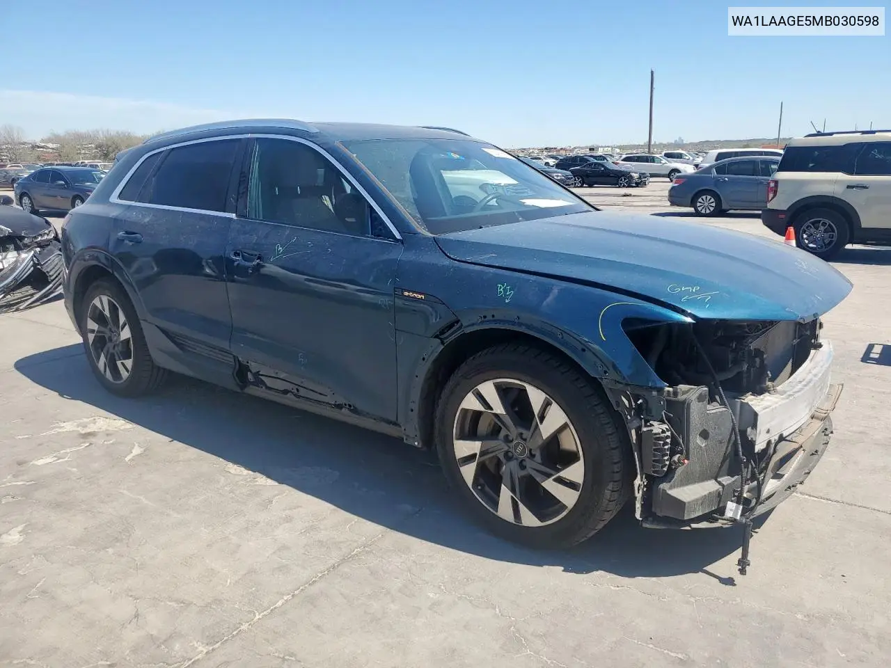 2021 Audi E-Tron Premium Plus VIN: WA1LAAGE5MB030598 Lot: 50411695