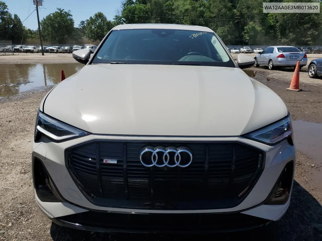 2021 Audi E-Tron Sportback Premium Plus VIN: WA12AAGE3MB013620 Lot: 53856925