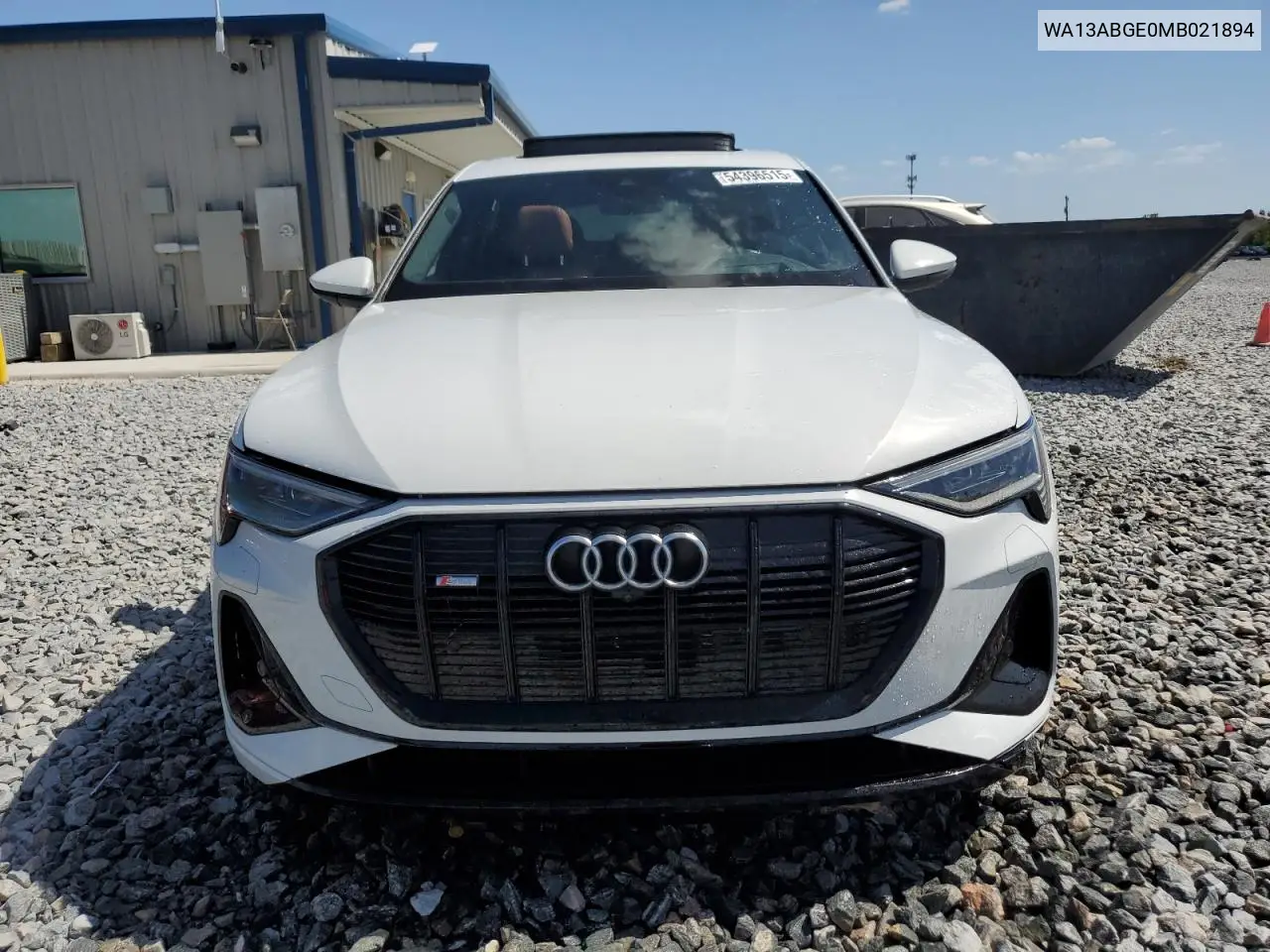 2021 Audi E-Tron Sportback Prestige VIN: WA13ABGE0MB021894 Lot: 54396515