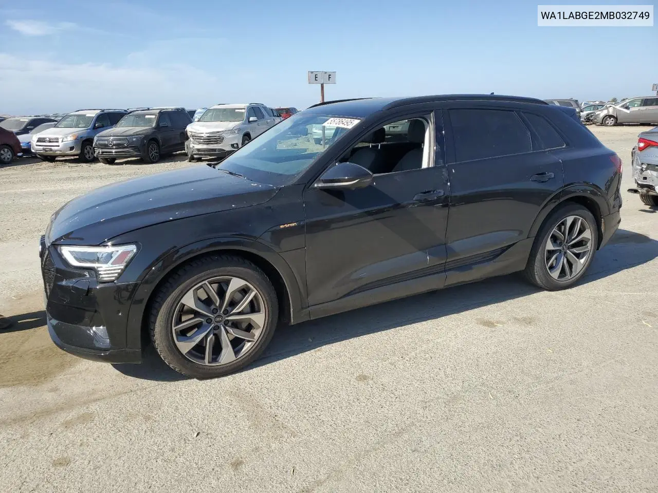 2021 Audi E-Tron Premium Plus VIN: WA1LABGE2MB032749 Lot: 55786495