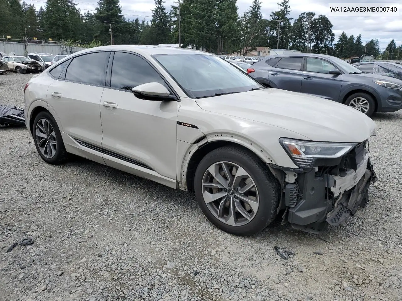 2021 Audi E-Tron Sportback Premium Plus VIN: WA12AAGE3MB000740 Lot: 61276315
