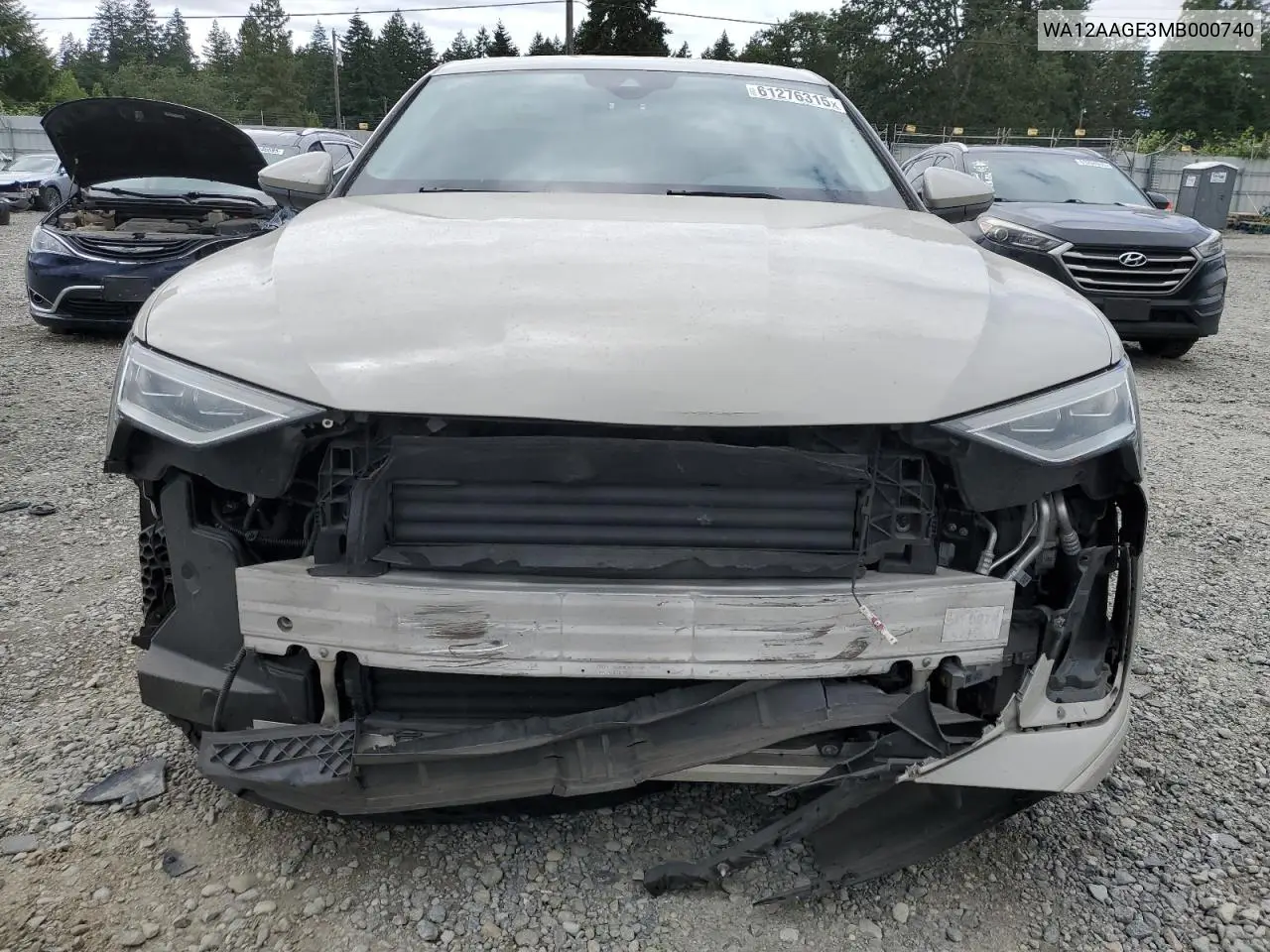 2021 Audi E-Tron Sportback Premium Plus VIN: WA12AAGE3MB000740 Lot: 61276315