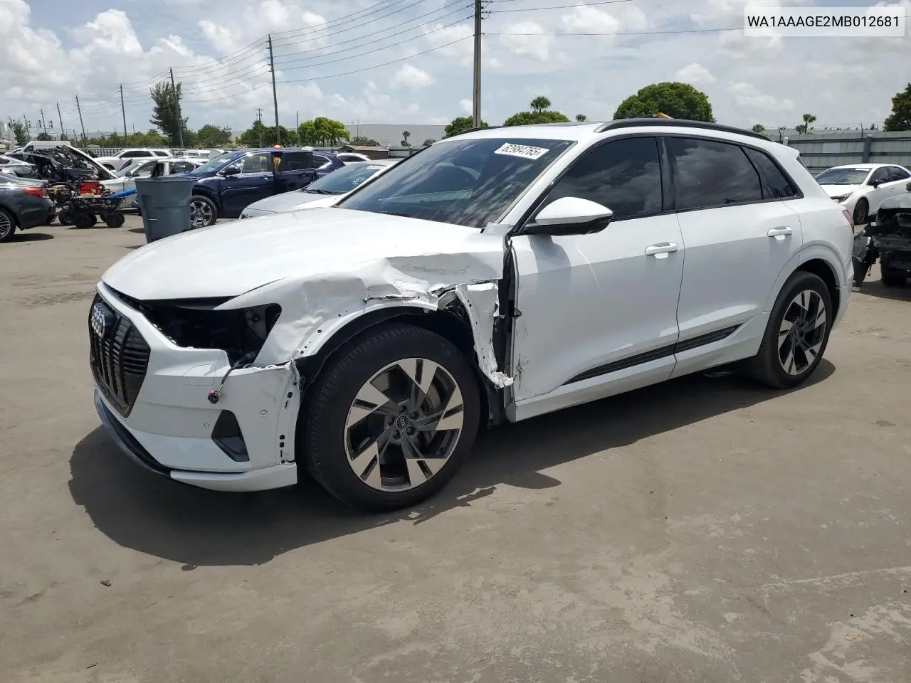 2021 Audi E-Tron Premium VIN: WA1AAAGE2MB012681 Lot: 62984765