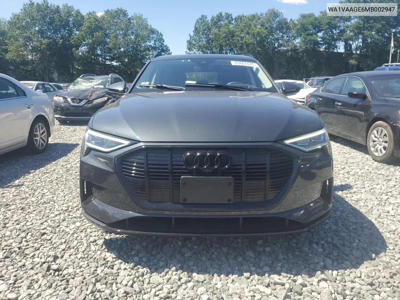 2021 Audi E-Tron Prestige VIN: WA1VAAGE6MB002947 Lot: 65603445