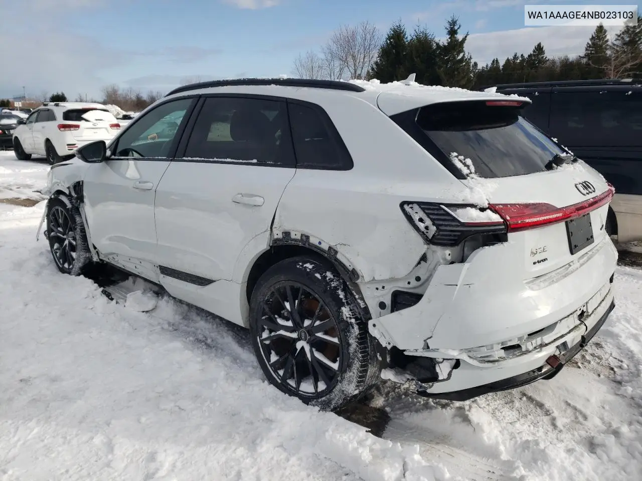 2022 Audi E-Tron Premium VIN: WA1AAAGE4NB023103 Lot: 43551575