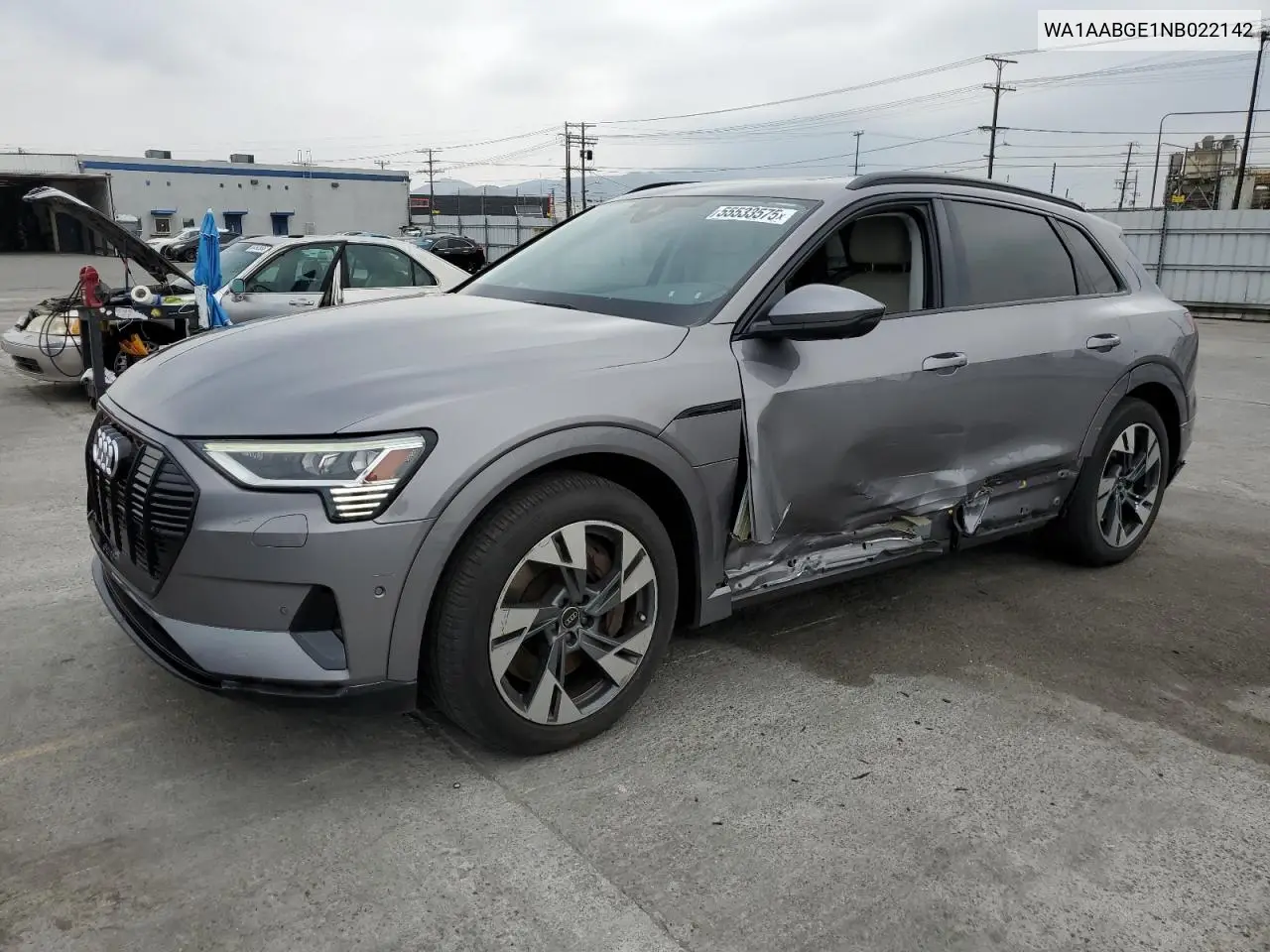 2022 Audi E-Tron Premium VIN: WA1AABGE1NB022142 Lot: 55533575
