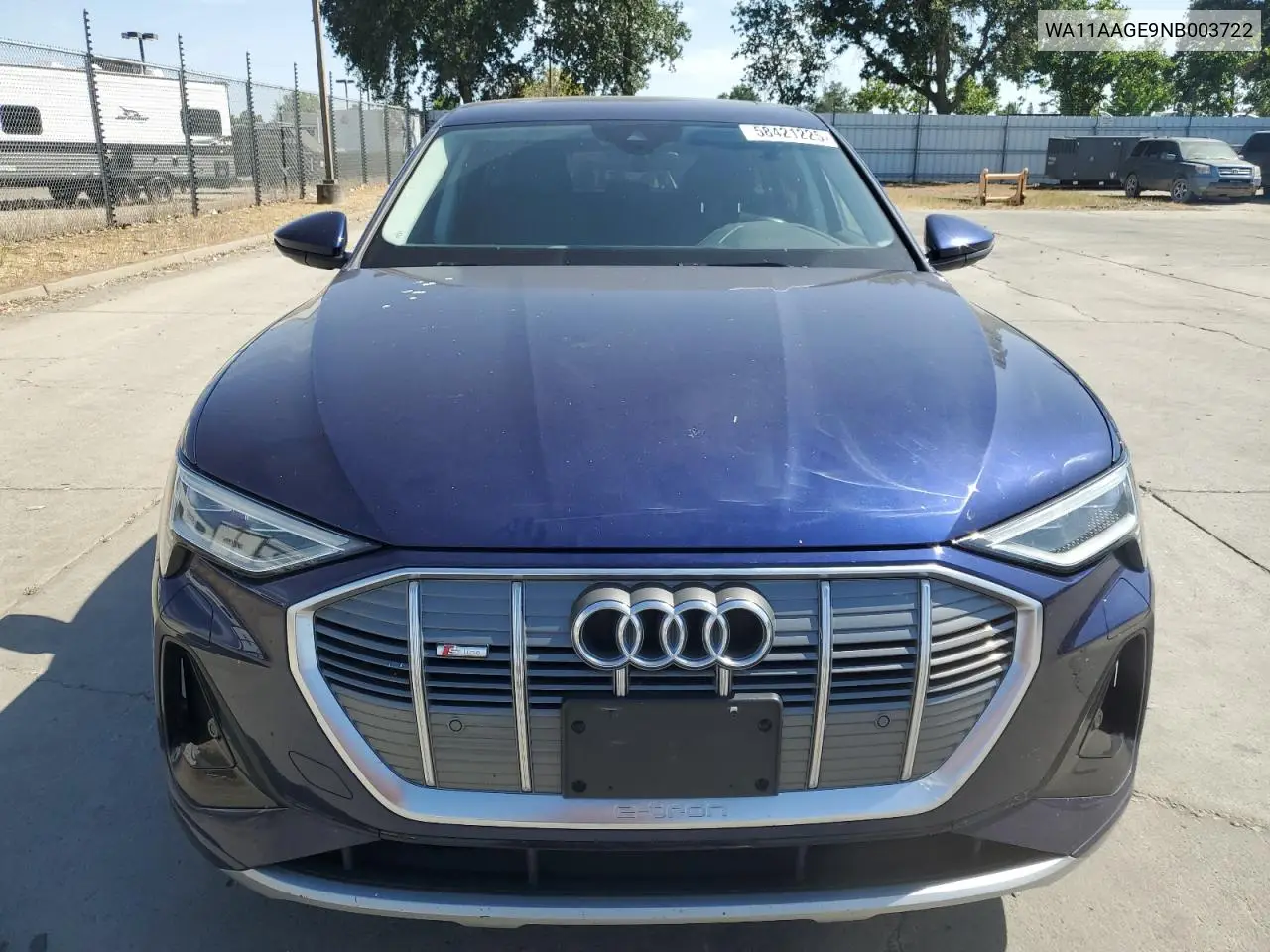 2022 Audi E-Tron Sportback Premium VIN: WA11AAGE9NB003722 Lot: 58421225