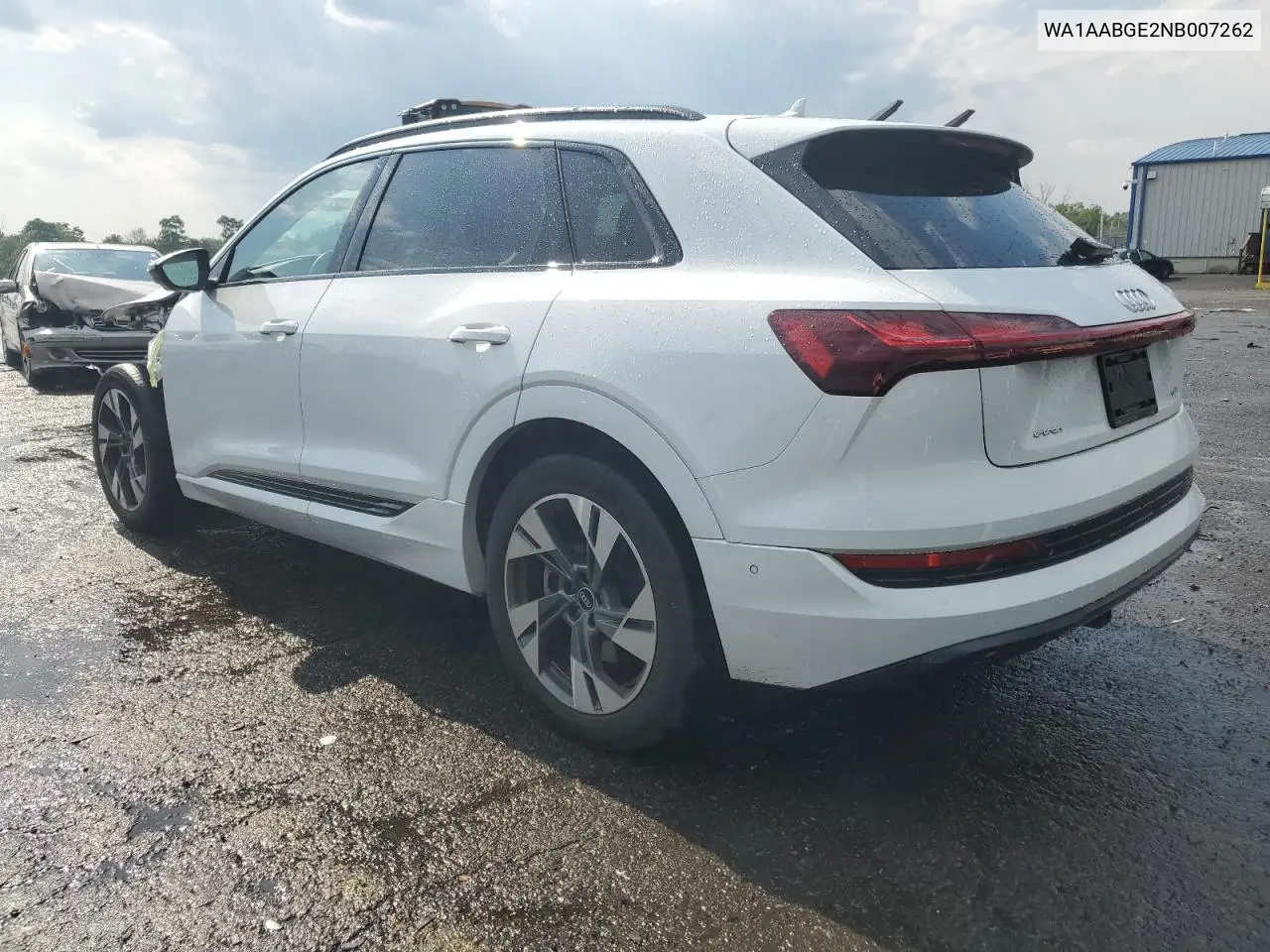 2022 Audi E-Tron Premium VIN: WA1AABGE2NB007262 Lot: 62931785
