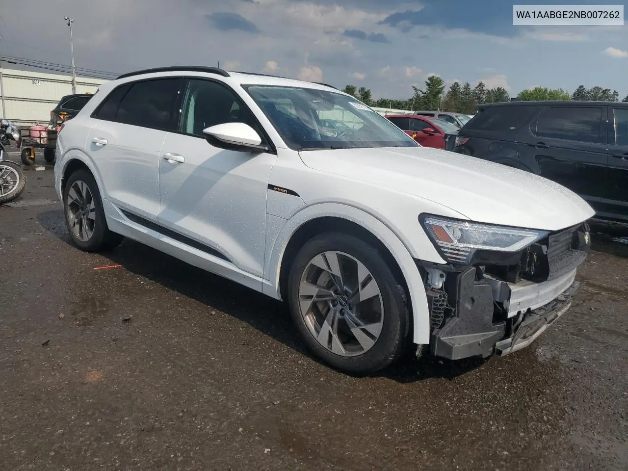 2022 Audi E-Tron Premium VIN: WA1AABGE2NB007262 Lot: 62931785