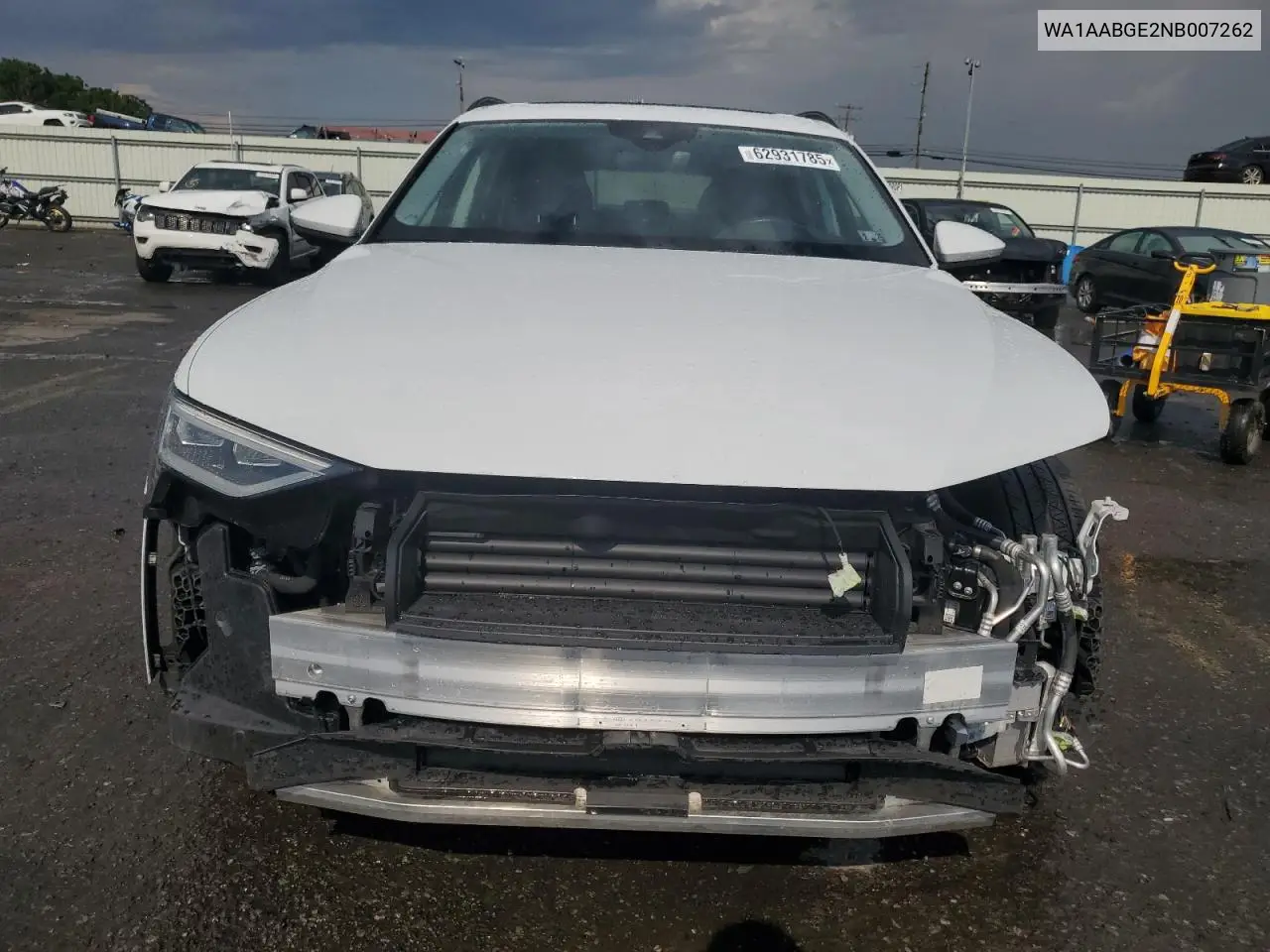2022 Audi E-Tron Premium VIN: WA1AABGE2NB007262 Lot: 62931785