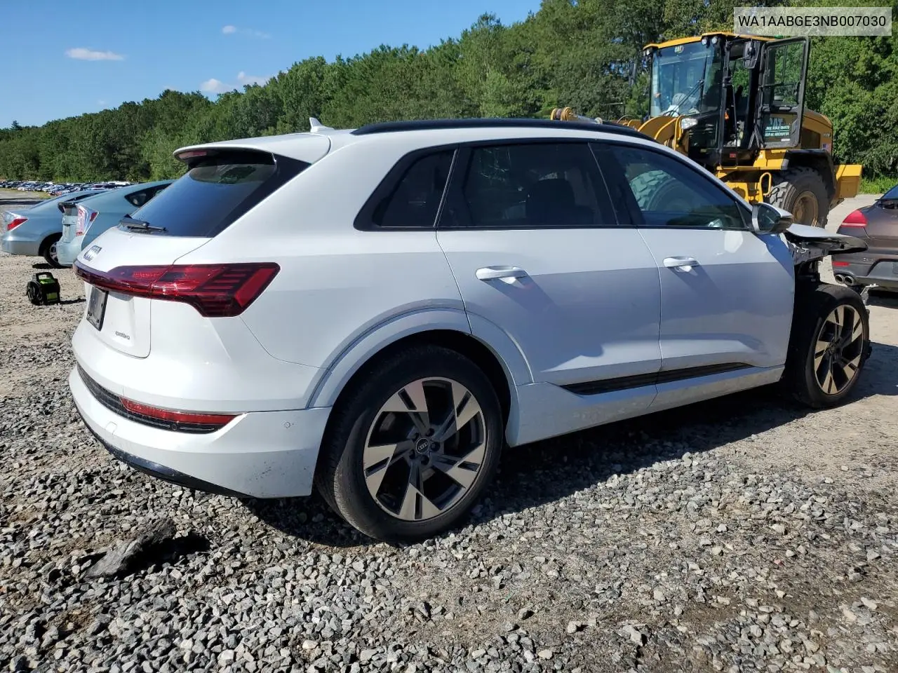 2022 Audi E-Tron Premium VIN: WA1AABGE3NB007030 Lot: 65065875
