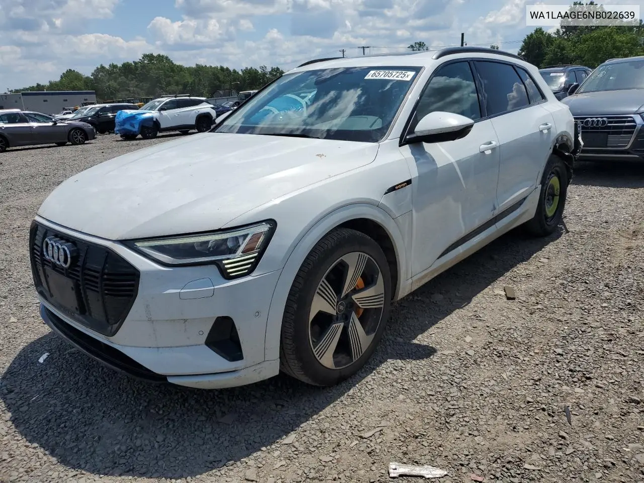 2022 Audi E-Tron Premium Plus VIN: WA1LAAGE6NB022639 Lot: 65705725