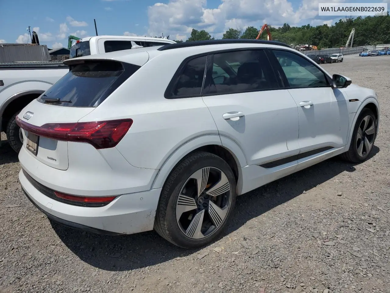 2022 Audi E-Tron Premium Plus VIN: WA1LAAGE6NB022639 Lot: 65705725