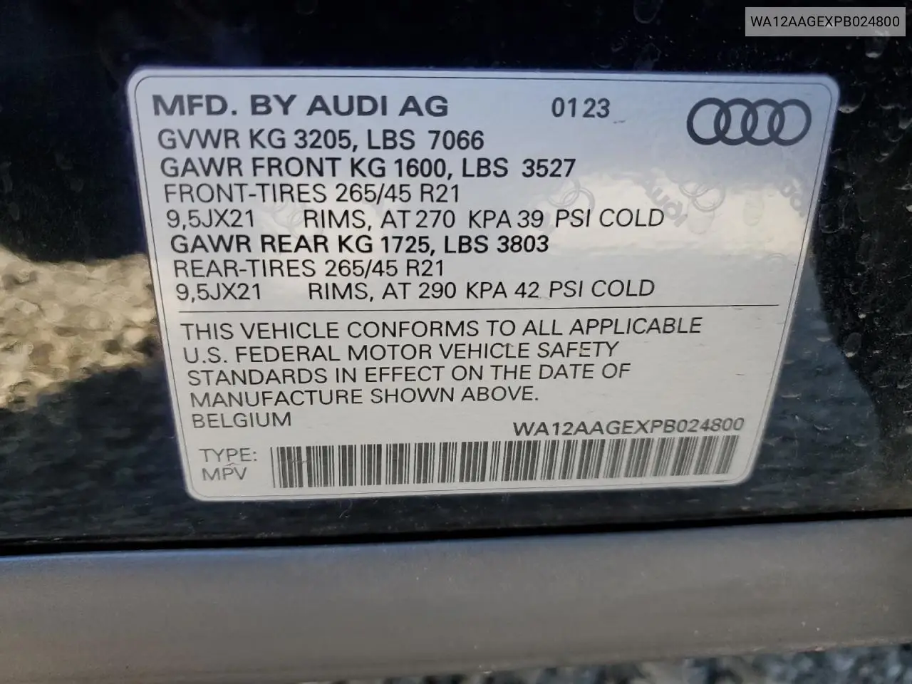 2023 Audi E-Tron Sportback Premium Plus VIN: WA12AAGEXPB024800 Lot: 58755905