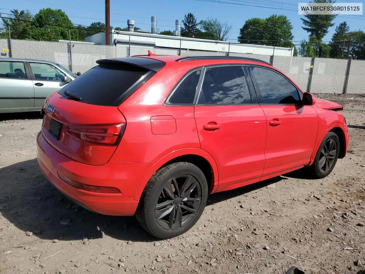 2016 Audi Q3 Premium Plus VIN: WA1BFCFS3GR015125 Lot: 55320745