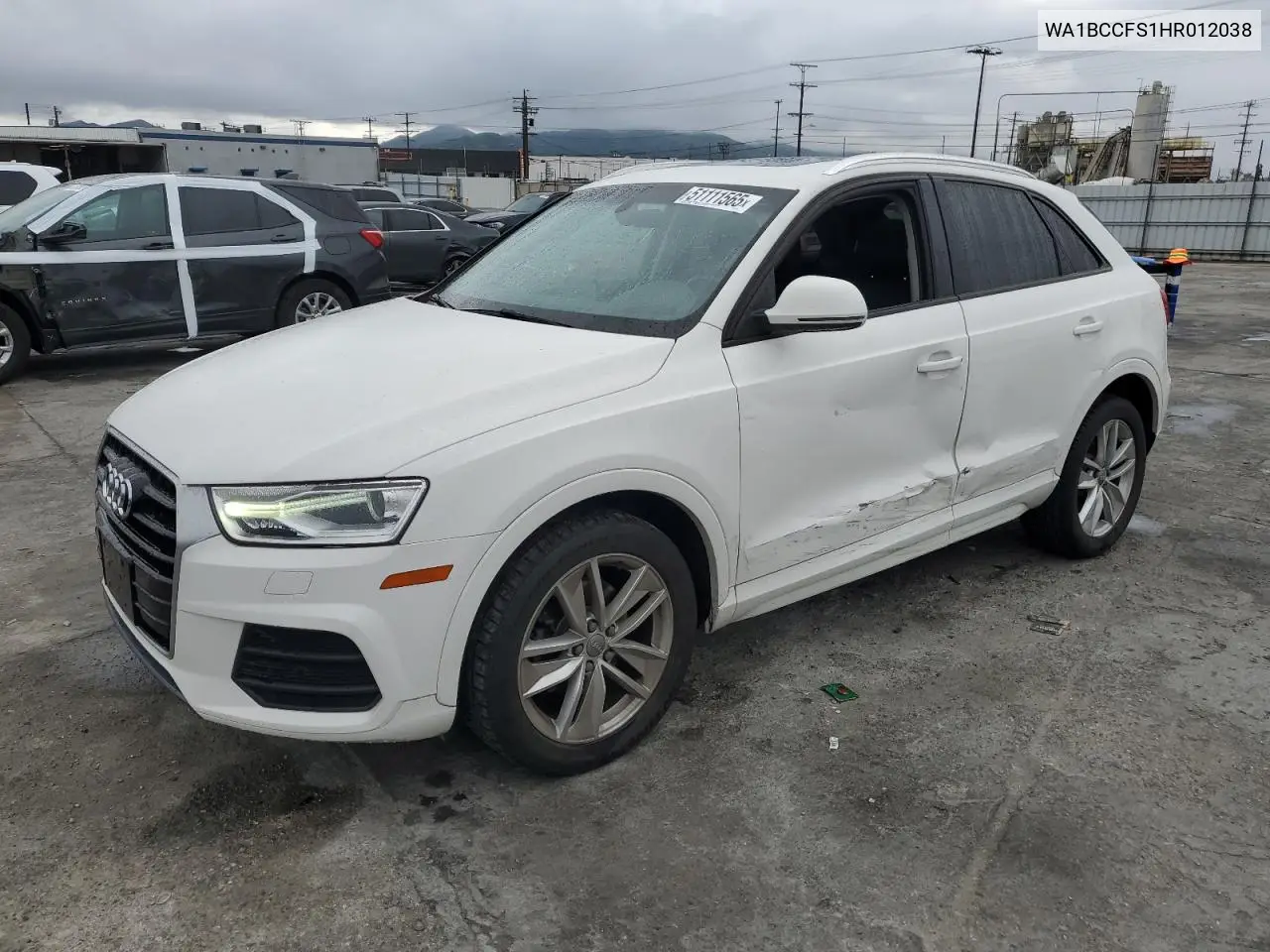 2017 Audi Q3 Premium VIN: WA1BCCFS1HR012038 Lot: 51111565