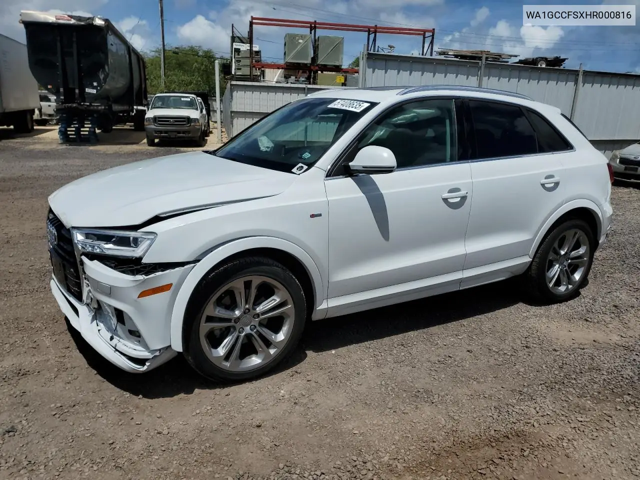 2017 Audi Q3 Prestige VIN: WA1GCCFSXHR000816 Lot: 57408635