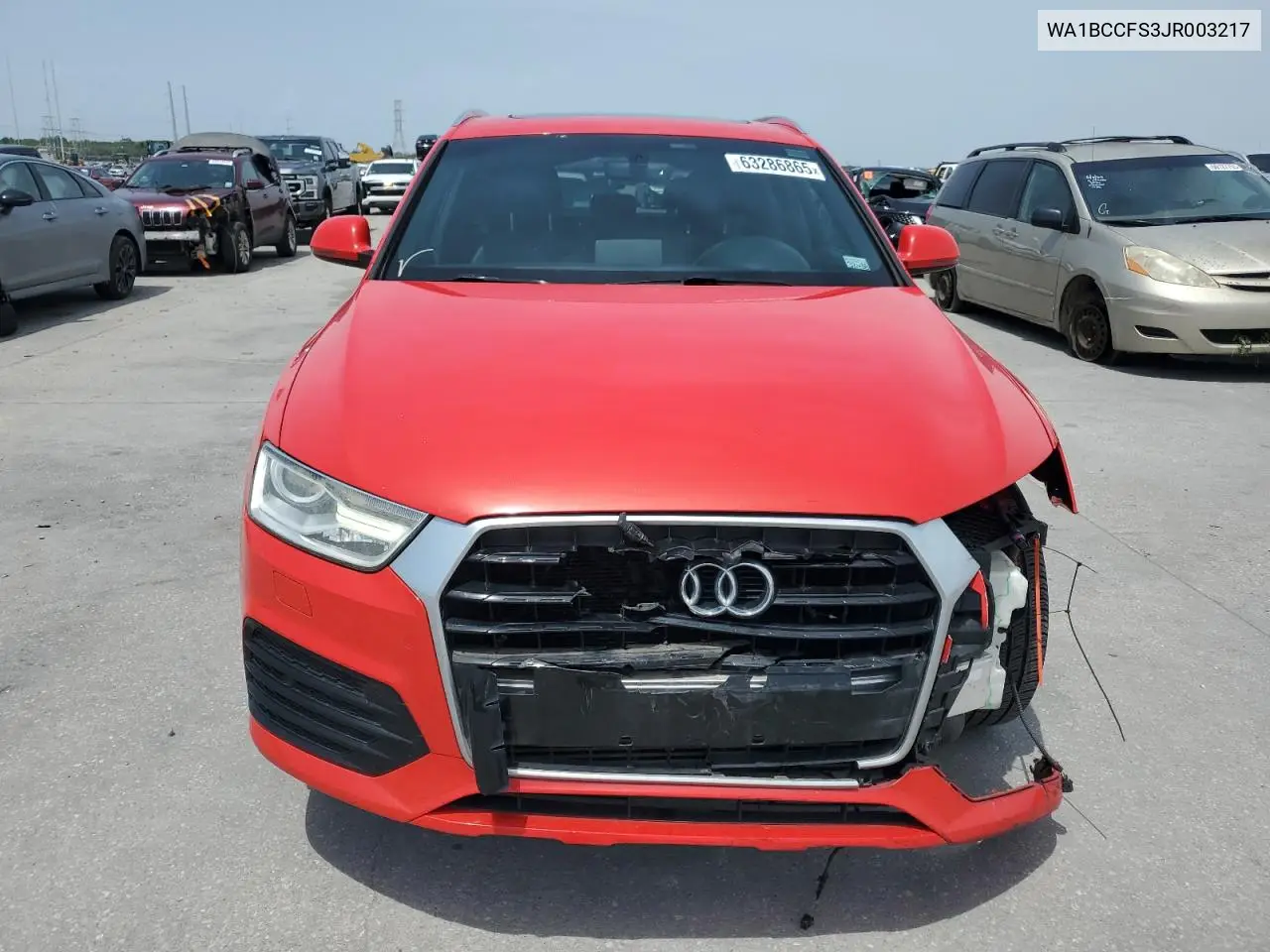 2018 Audi Q3 Premium VIN: WA1BCCFS3JR003217 Lot: 63286865