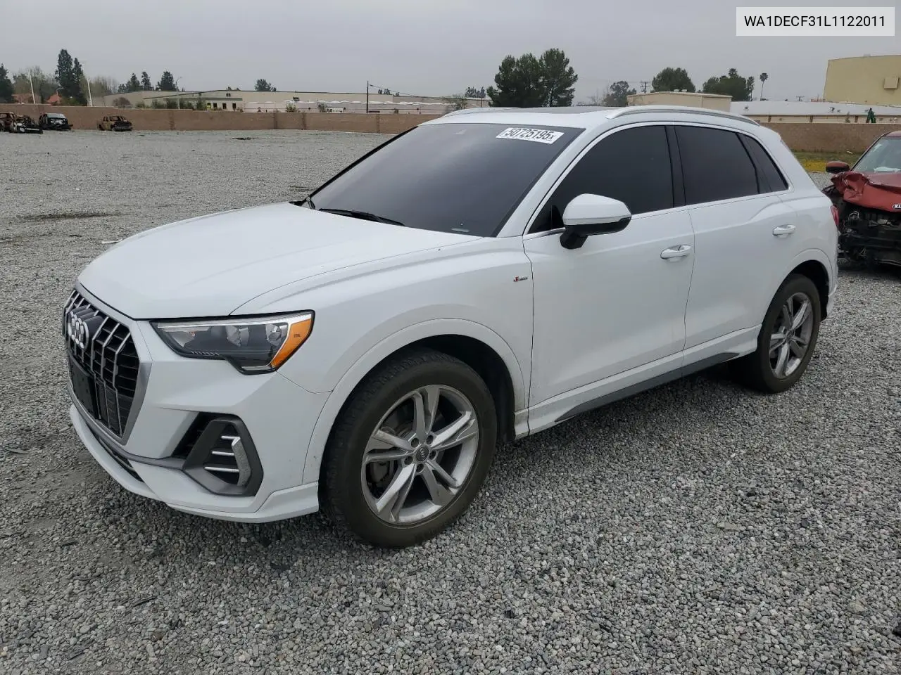 2020 Audi Q3 Premium S Line VIN: WA1DECF31L1122011 Lot: 50725195