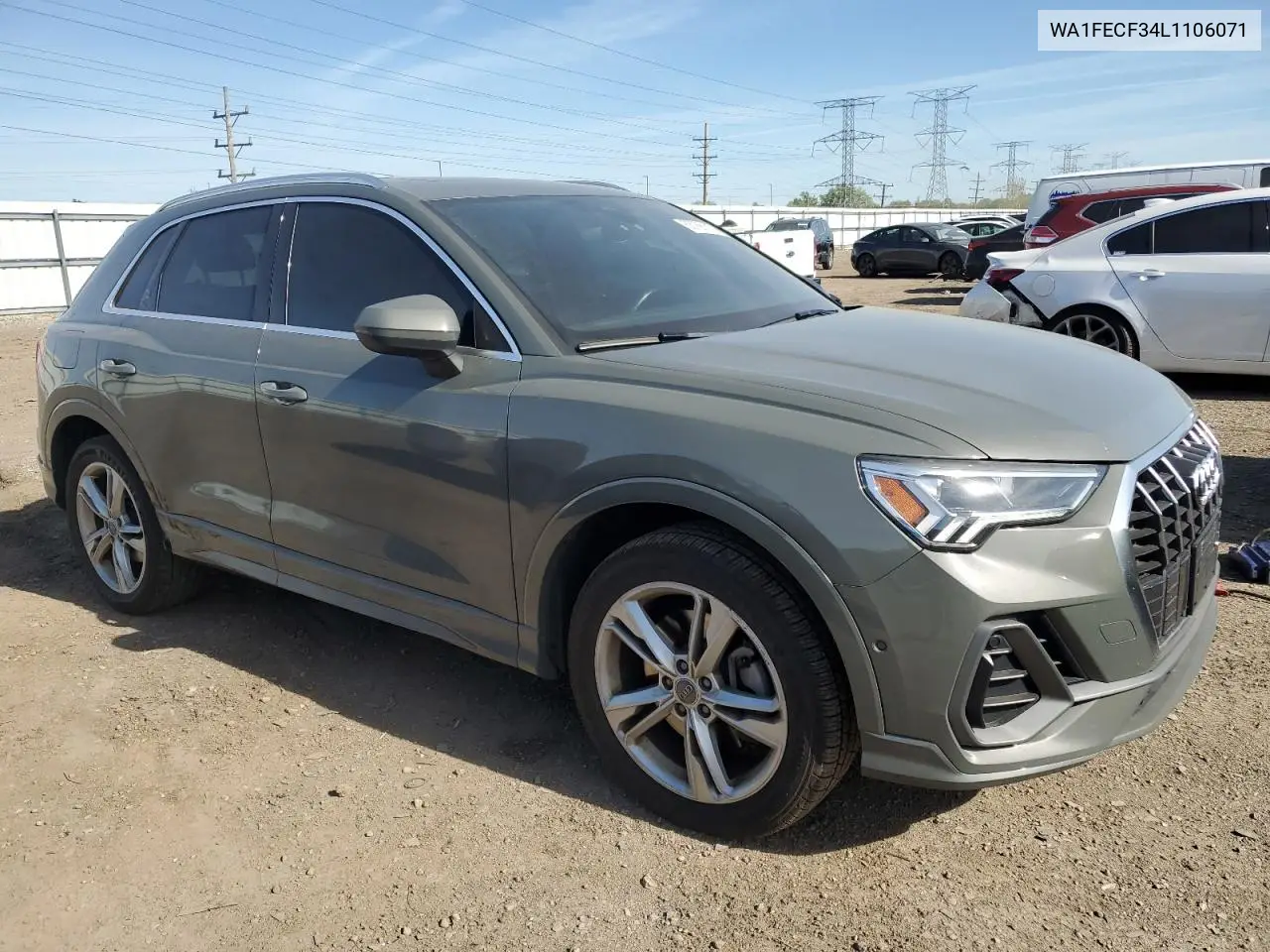 2020 Audi Q3 Prestige S-Line VIN: WA1FECF34L1106071 Lot: 55766115