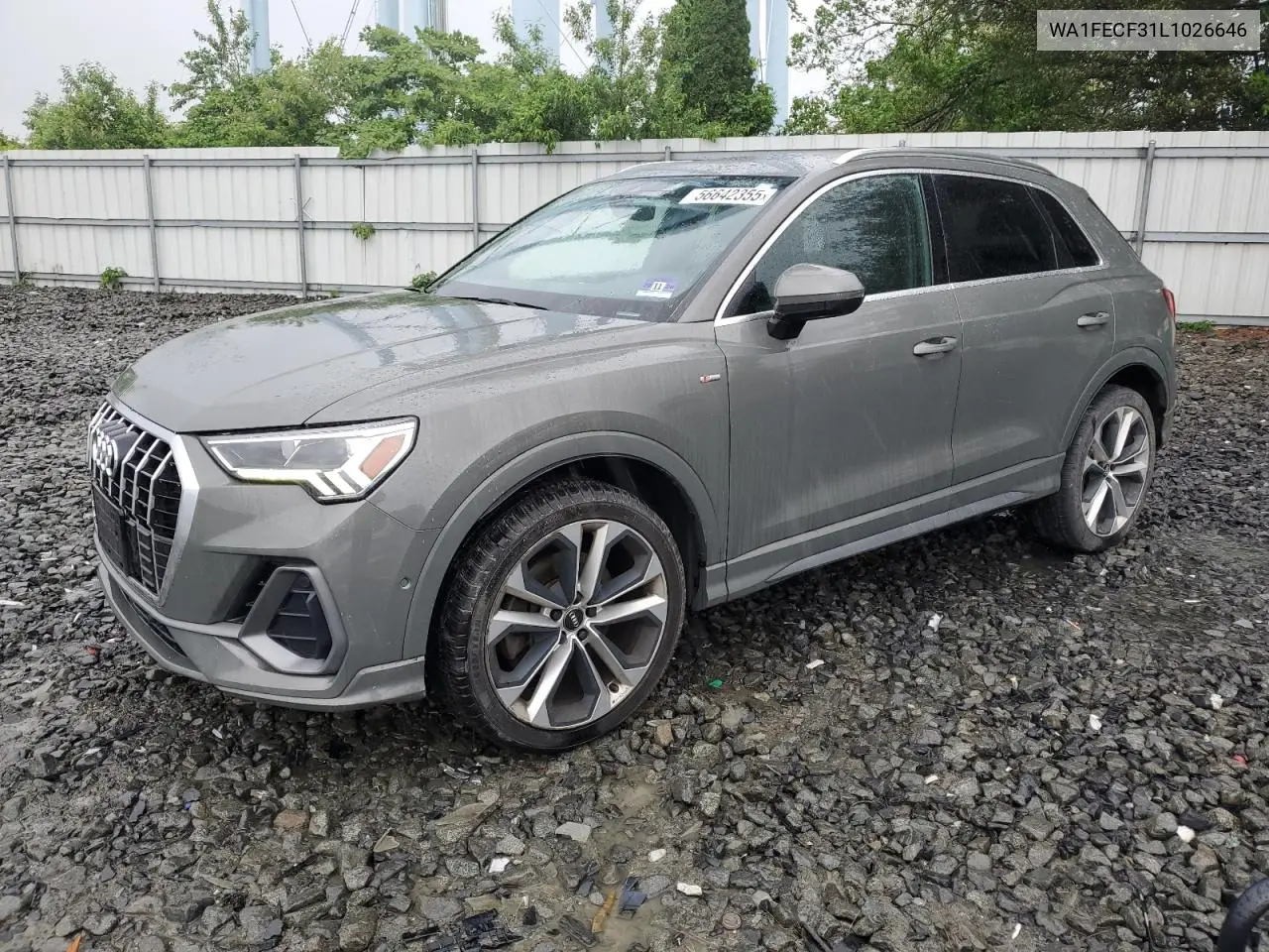 2020 Audi Q3 Prestige S-Line VIN: WA1FECF31L1026646 Lot: 56642355