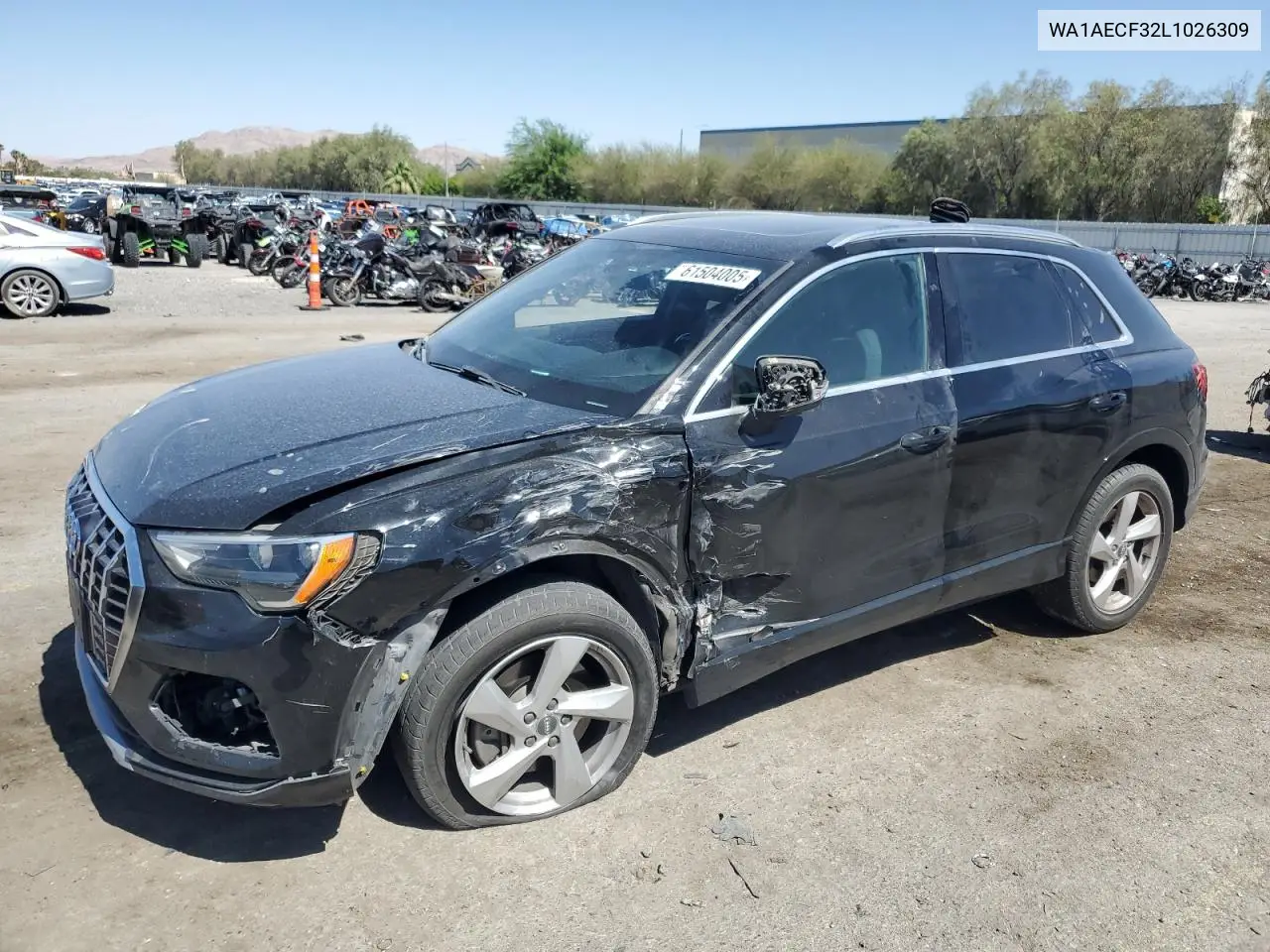 2020 Audi Q3 Premium VIN: WA1AECF32L1026309 Lot: 61504005