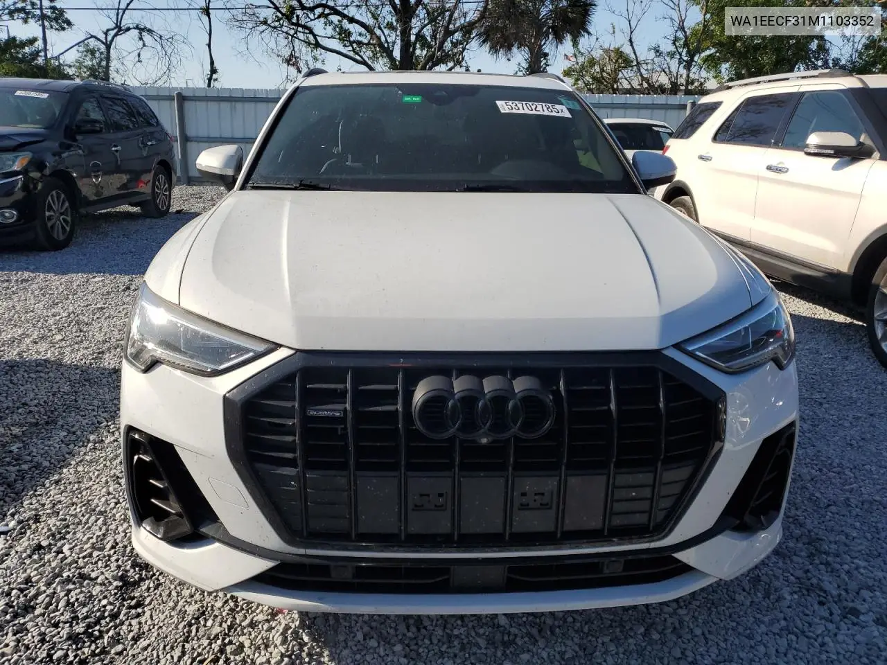 2021 Audi Q3 Premium Plus S Line 45 VIN: WA1EECF31M1103352 Lot: 53702785