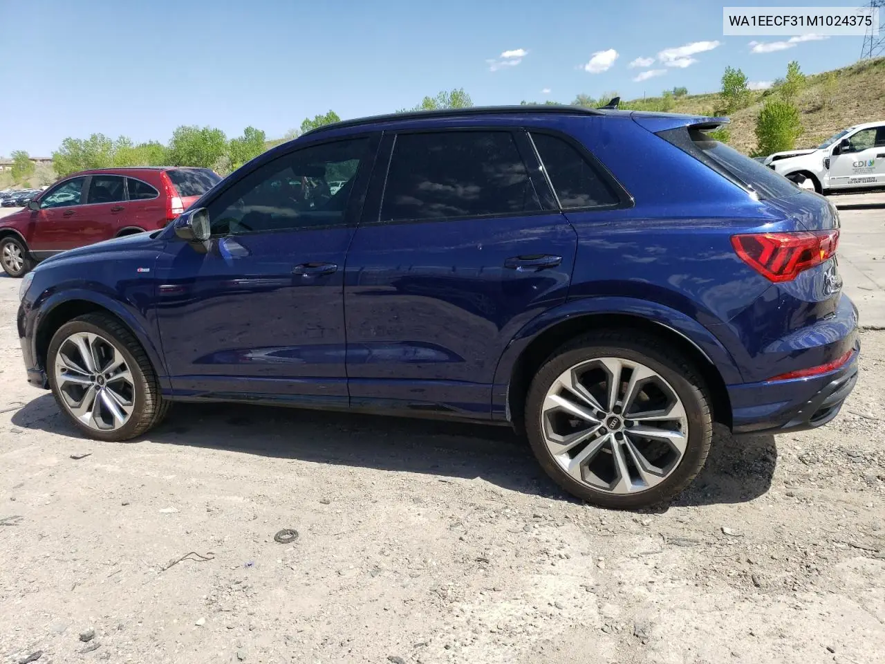 2021 Audi Q3 Premium Plus S Line 45 VIN: WA1EECF31M1024375 Lot: 56745675